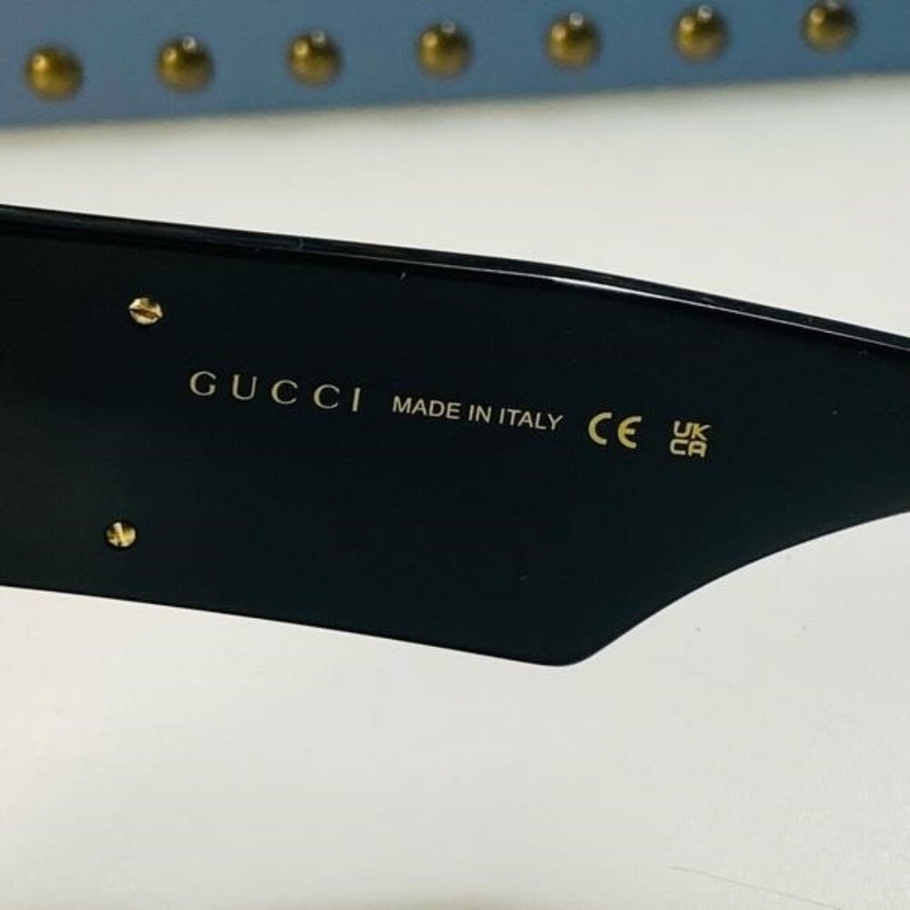 New Gucci Geometric Men’s Women’s Sunglasses GG0956S 003 Black/Gold 54mm - Picture 4 of 13